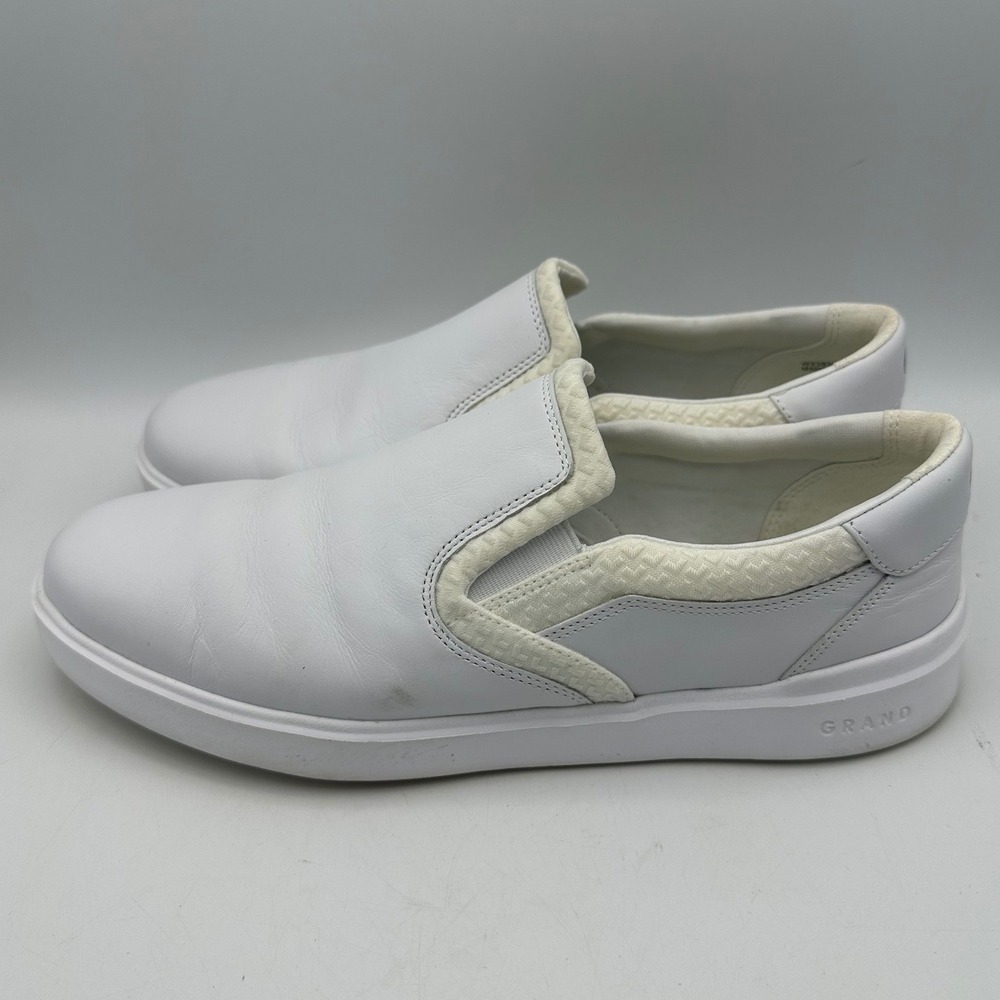 Cole Haan Grand Series White Leather Slip On Sneakers Women Size 9.5 B